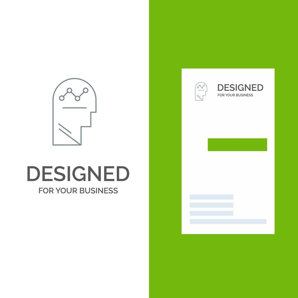 User Process Success Man Thinking Grey Logo Design and Business Card Template vector
