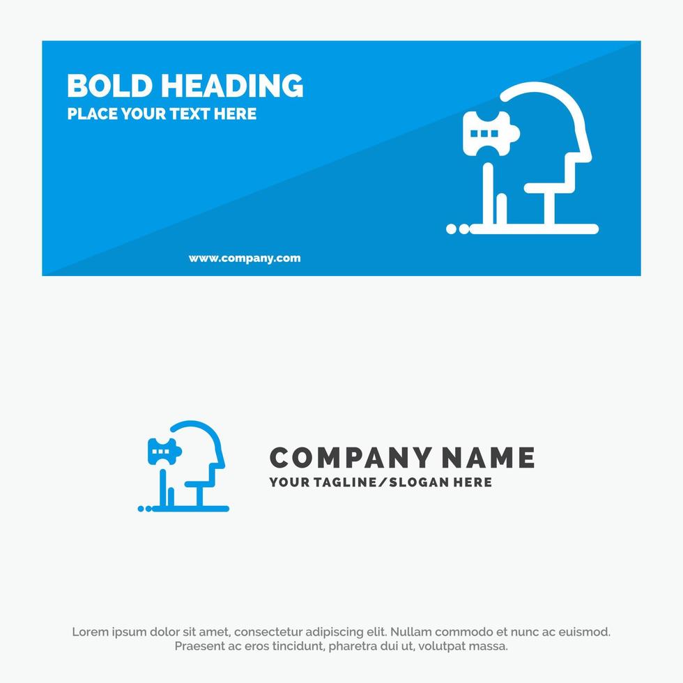 Psychiatry Psychology Solution Solutions SOlid Icon Website Banner and Business Logo Template vector