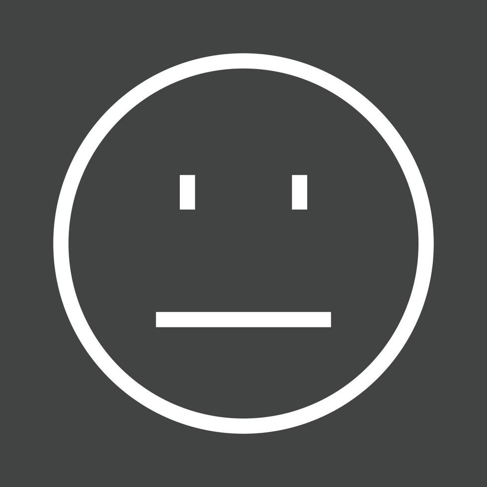 Straight Face Line Inverted Icon vector