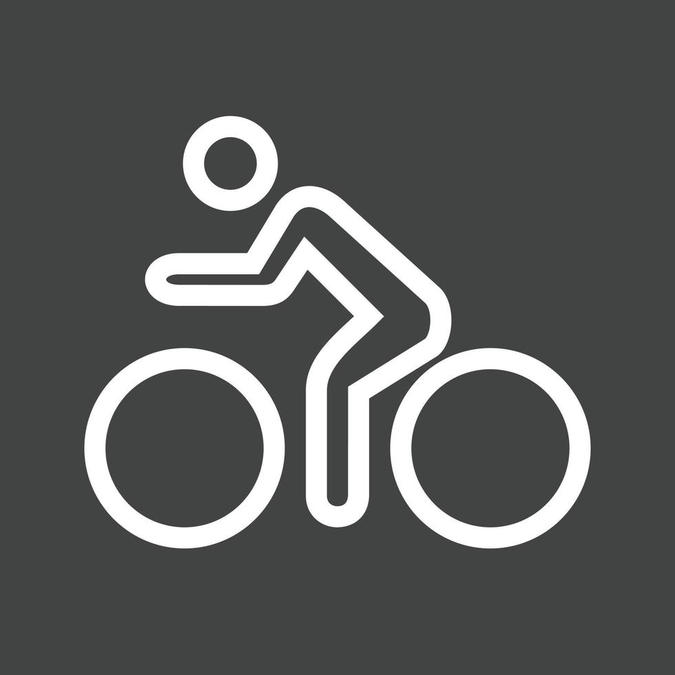 Cycling Person Line Inverted Icon vector