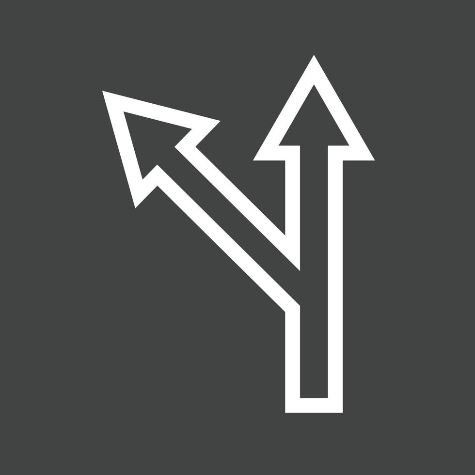 Left Turn Ahead Line Inverted Icon vector