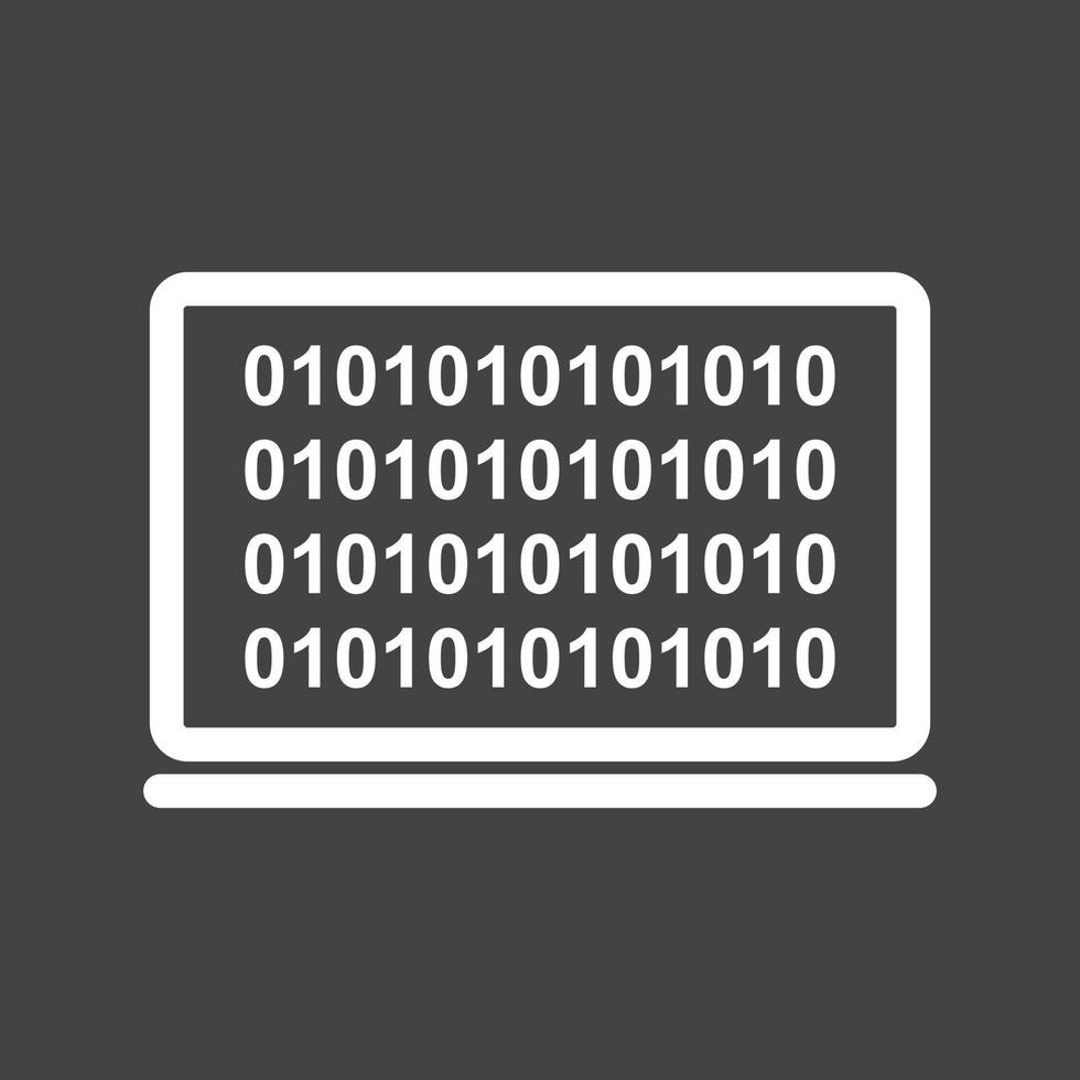 Computer Binary Code Line Inverted Icon vector