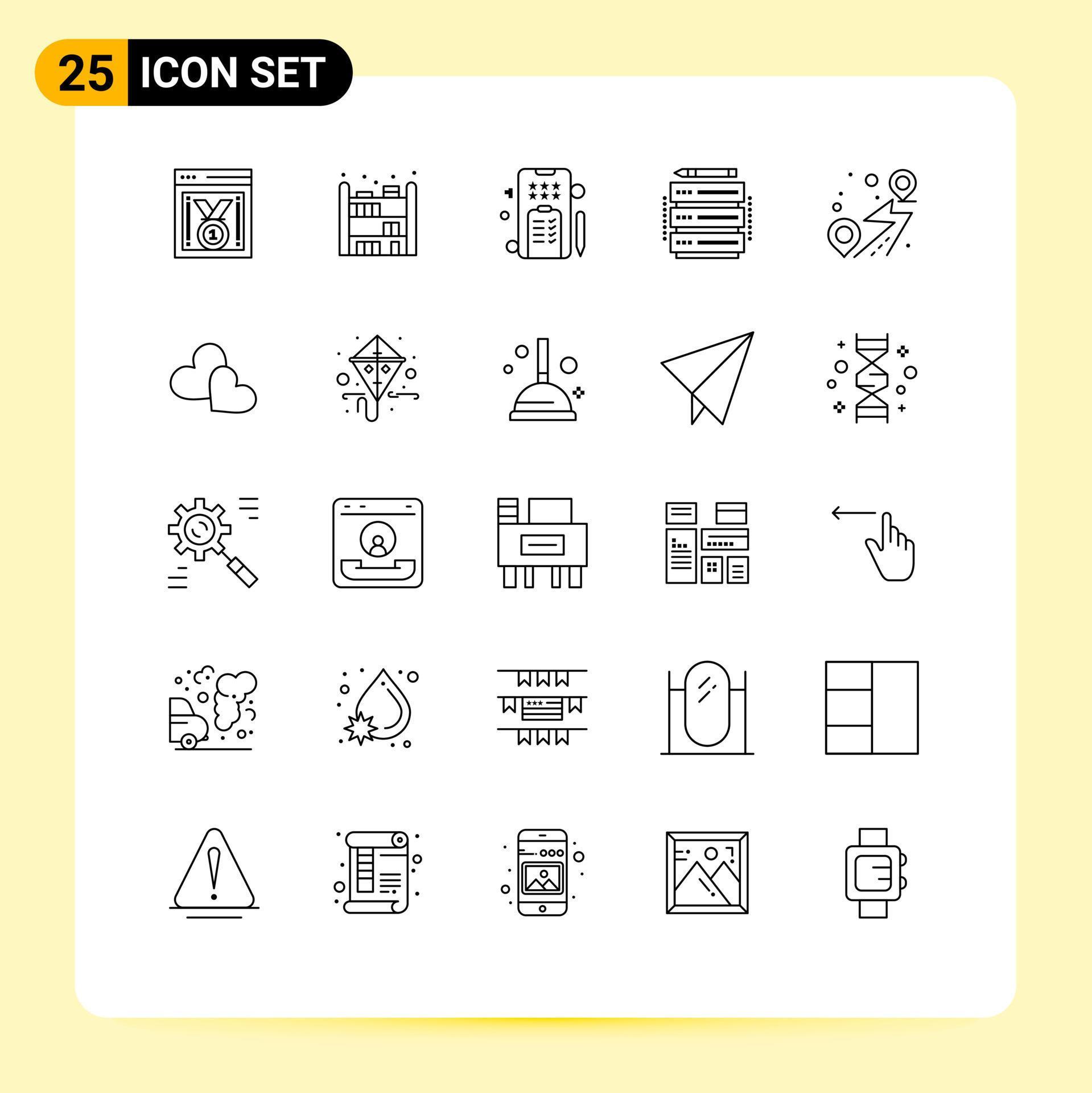 25 Universal Lines Set for  and Mobile Applications road pin text