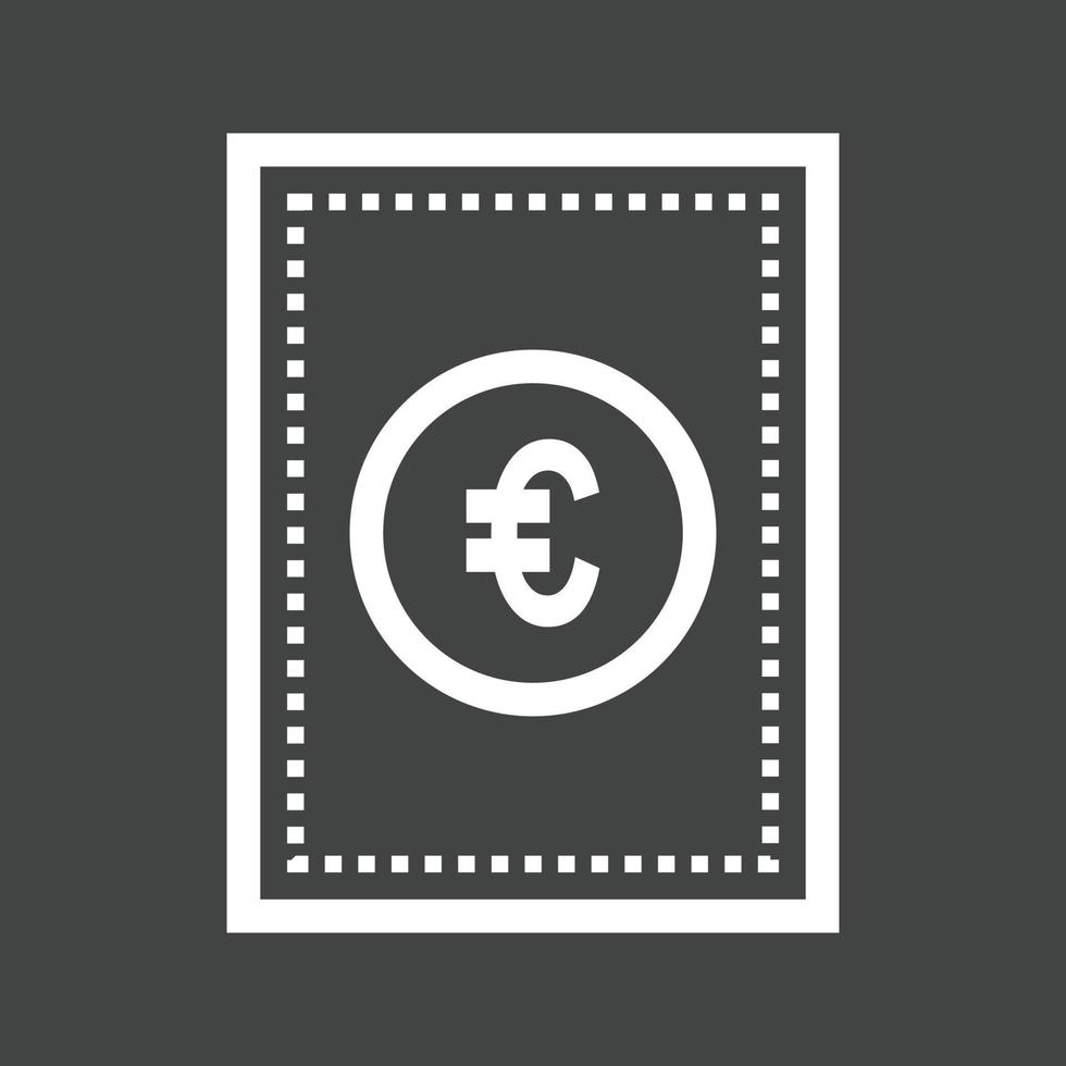 Euro Bill Line Inverted Icon vector
