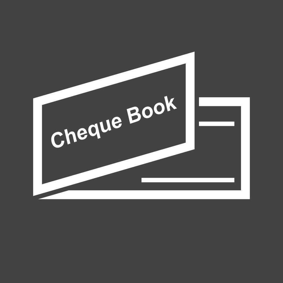 Cheque Book Line Inverted Icon vector
