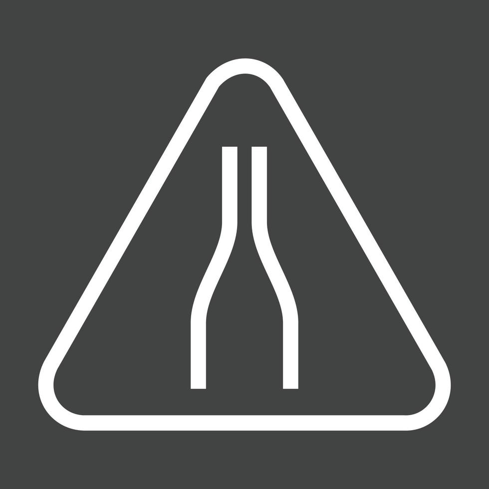 Narrow road ahead Line Inverted Icon vector