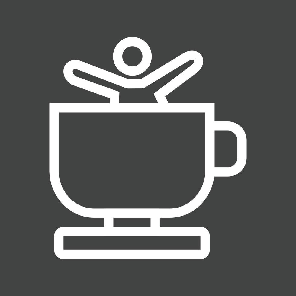 icono de línea invertida de paseo de tazas de té vector