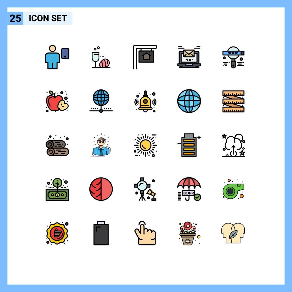 25 Creative Icons Modern Signs and Symbols of development email drink mail computer Editable Vector Design Elements
