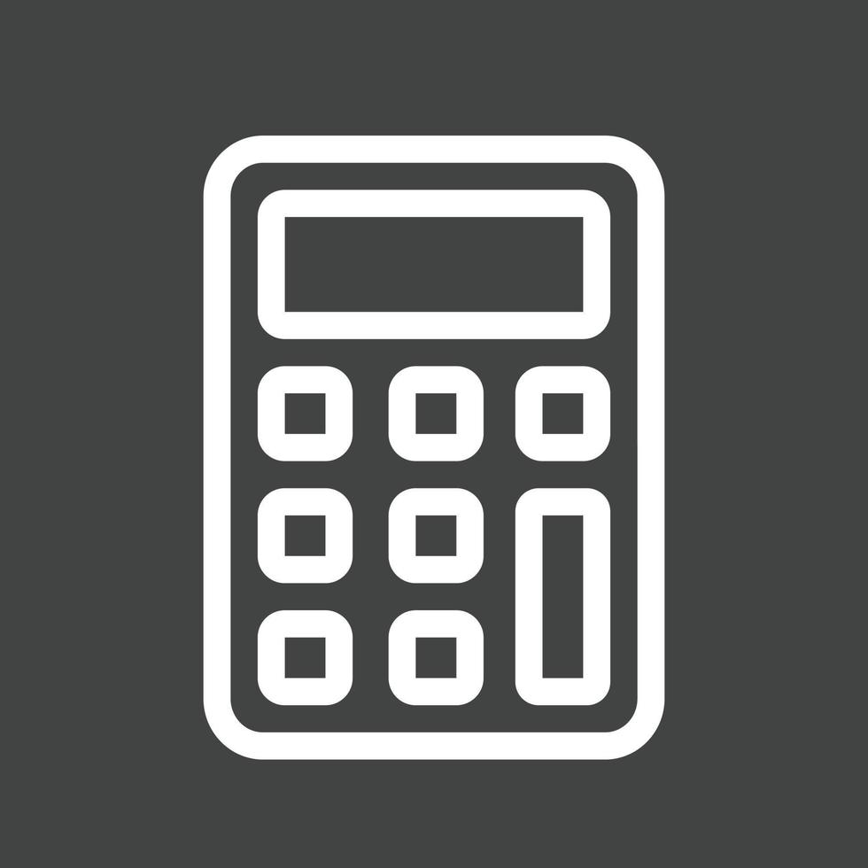 Calculator Line Inverted Icon vector