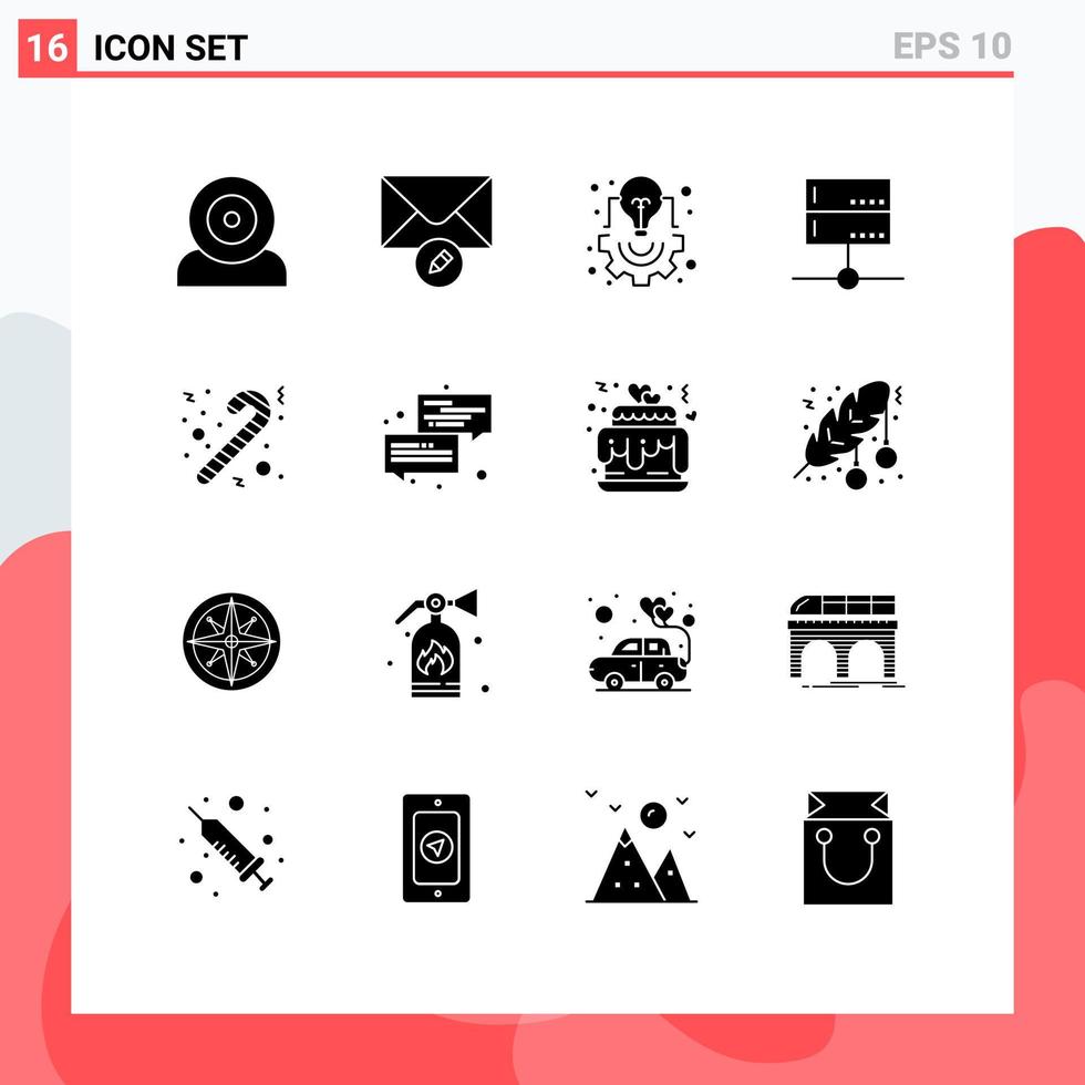 Mobile Interface Solid Glyph Set of 16 Pictograms of signal devices bulb data project management Editable Vector Design Elements