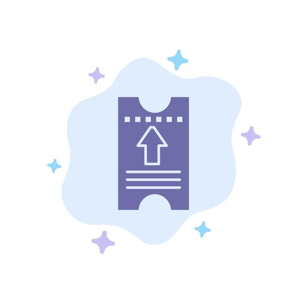 Ticket Pass Hotel Arrow Blue Icon on Abstract Cloud Background vector