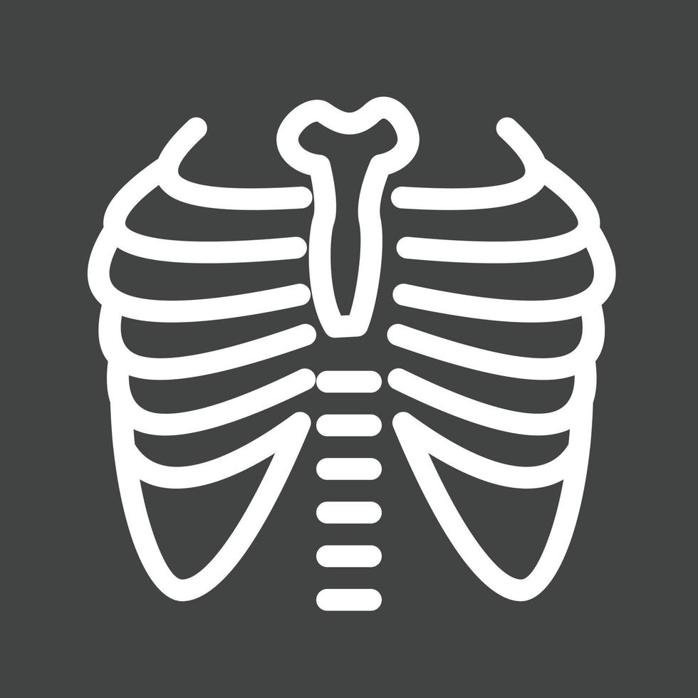 icono invertido de la línea de rayos x de los pulmones vector