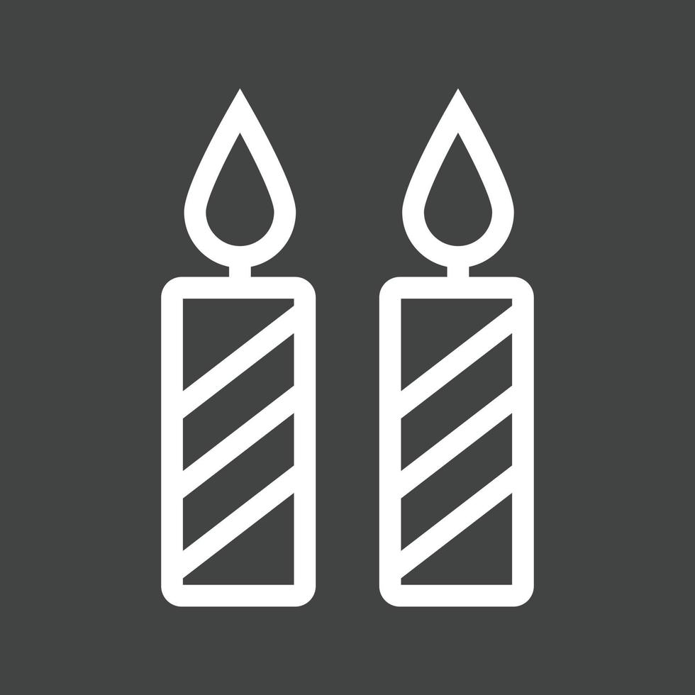 icono de línea invertida de dos velas vector