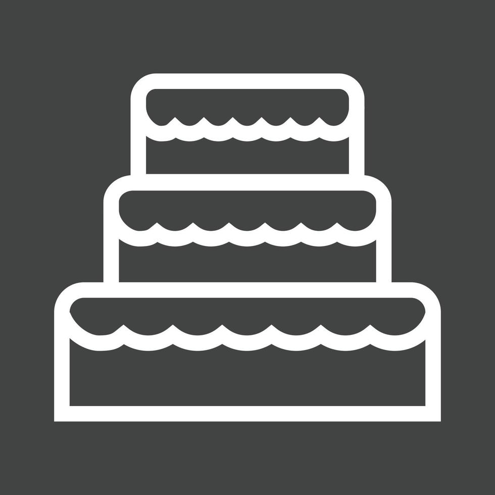 Wedding Cake II Line Inverted Icon vector