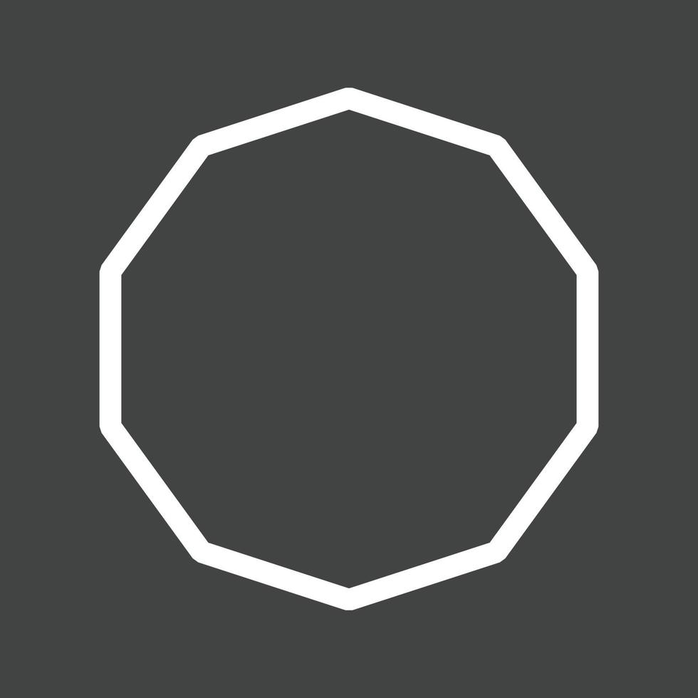 Decagon Line Inverted Icon vector