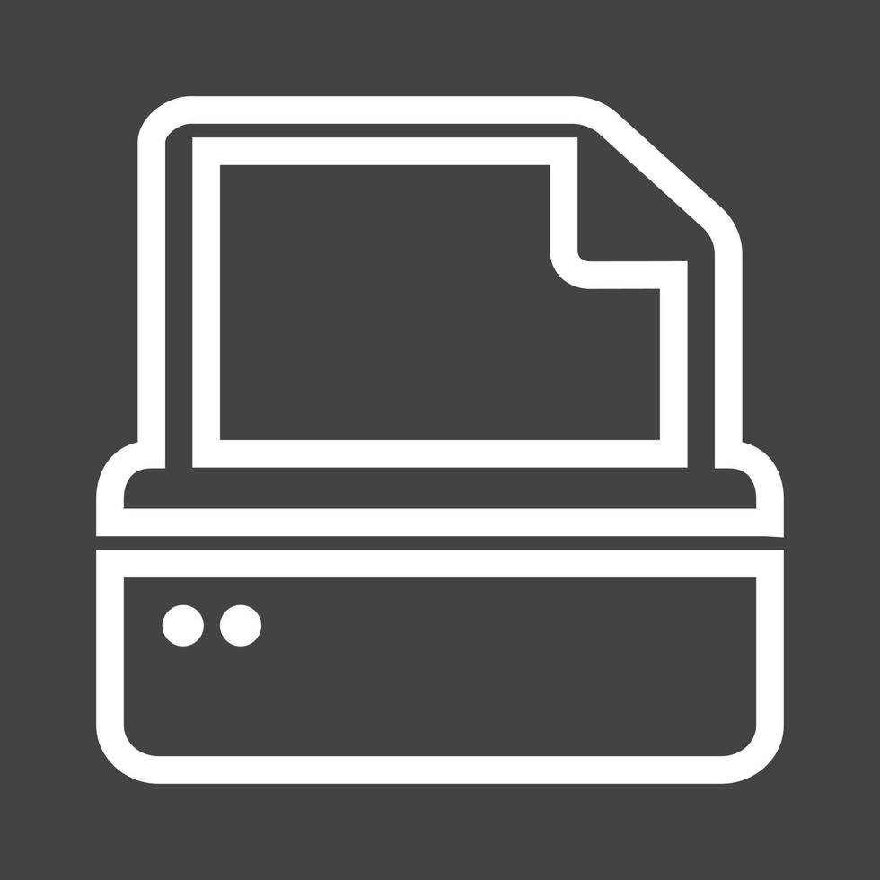 Printer V Line Inverted Icon vector