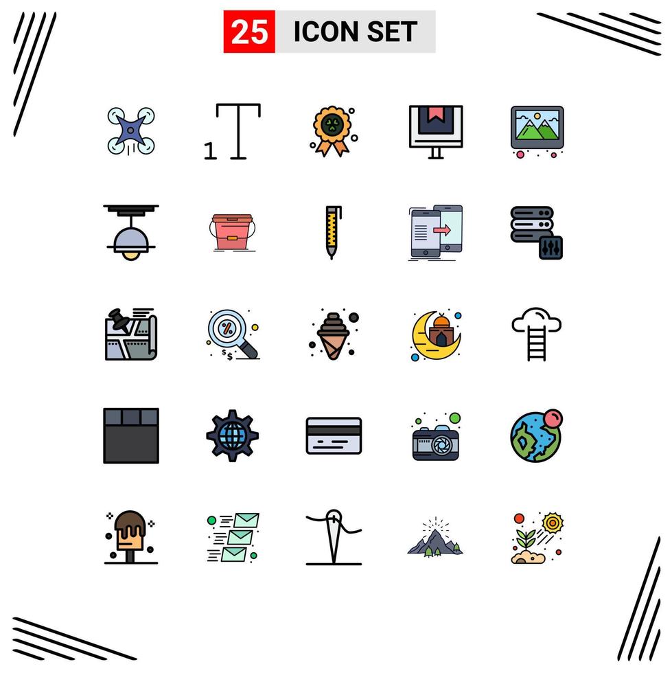 Stock Vector Icon Pack of 25 Line Signs and Symbols for decoration photo ireland frame e Editable Vector Design Elements