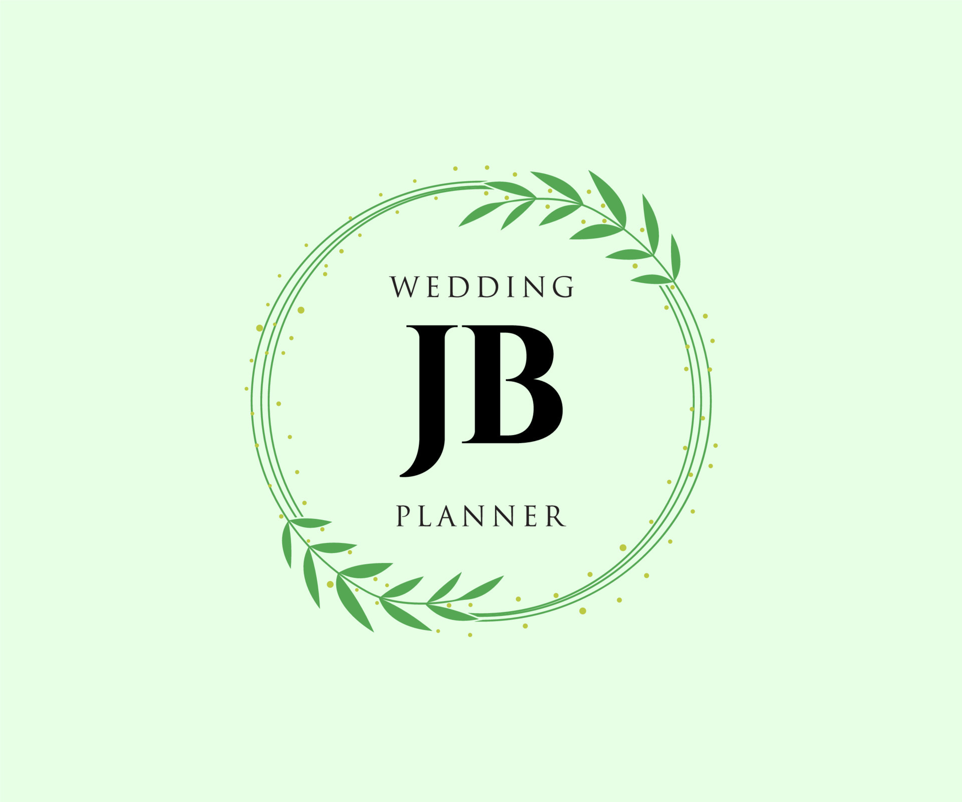 JB Initials letter Wedding monogram logos collection, hand drawn