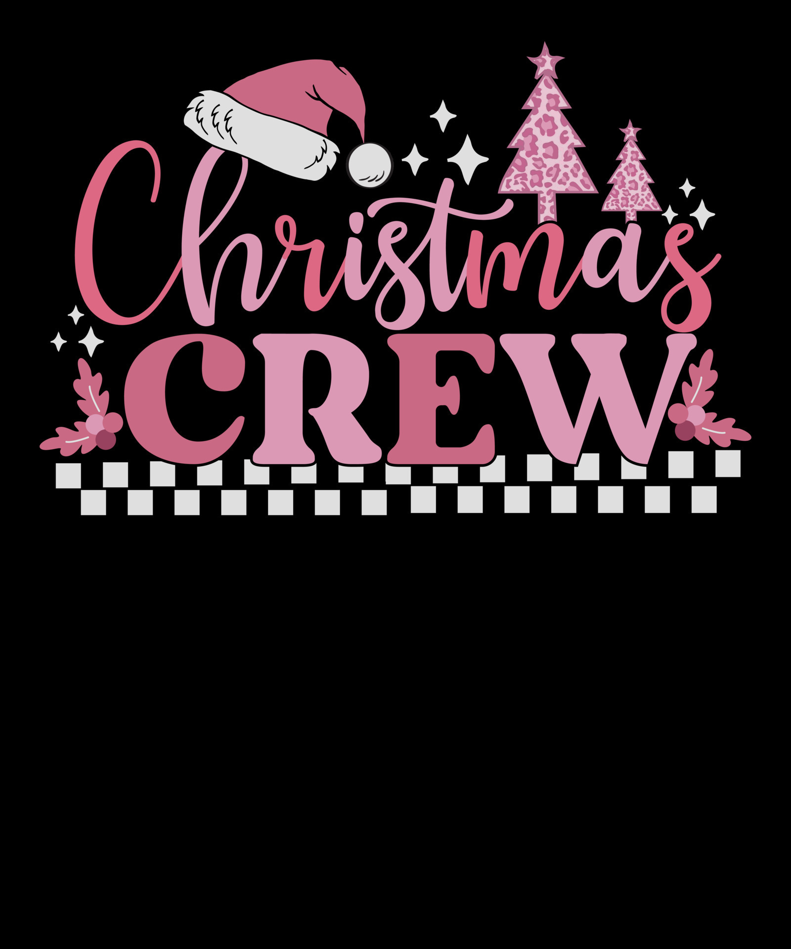 Christmas Crew Matching Family Retro Vintage Pink Christmas T shirt