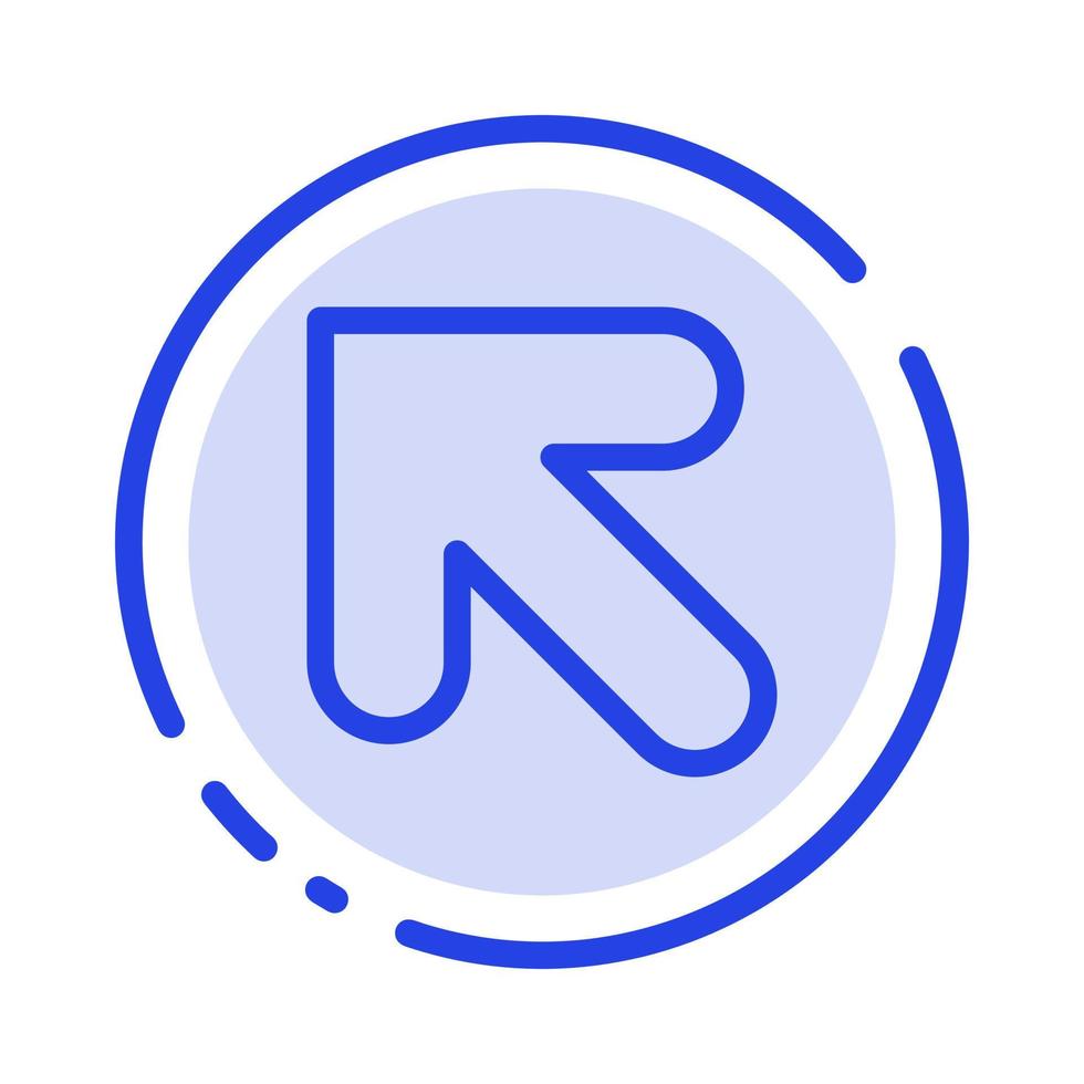 Arrow Up Left Blue Dotted Line Line Icon vector