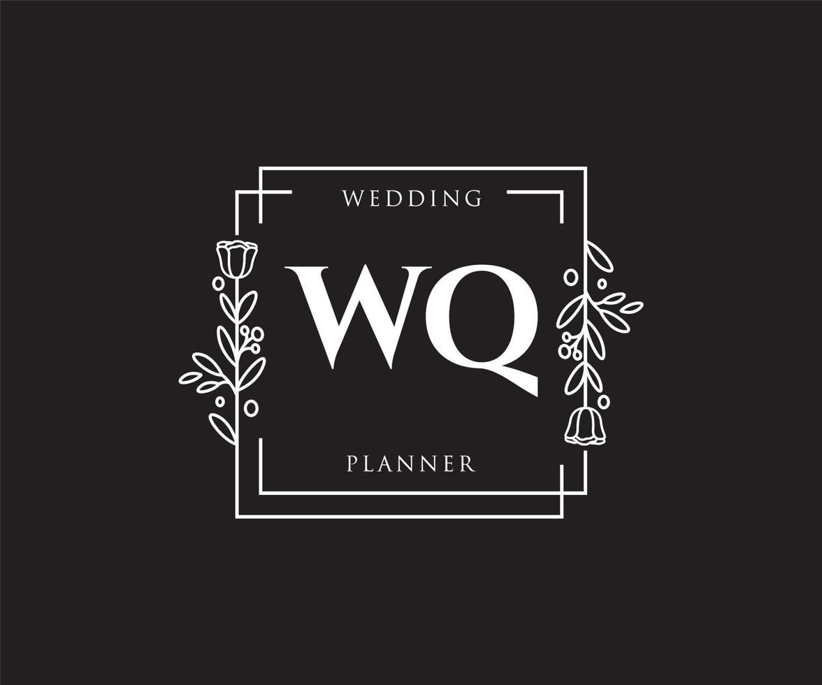 logo femenino wq inicial. utilizable para logotipos de naturaleza, salón, spa, cosmética y belleza. elemento de plantilla de diseño de logotipo de vector plano.