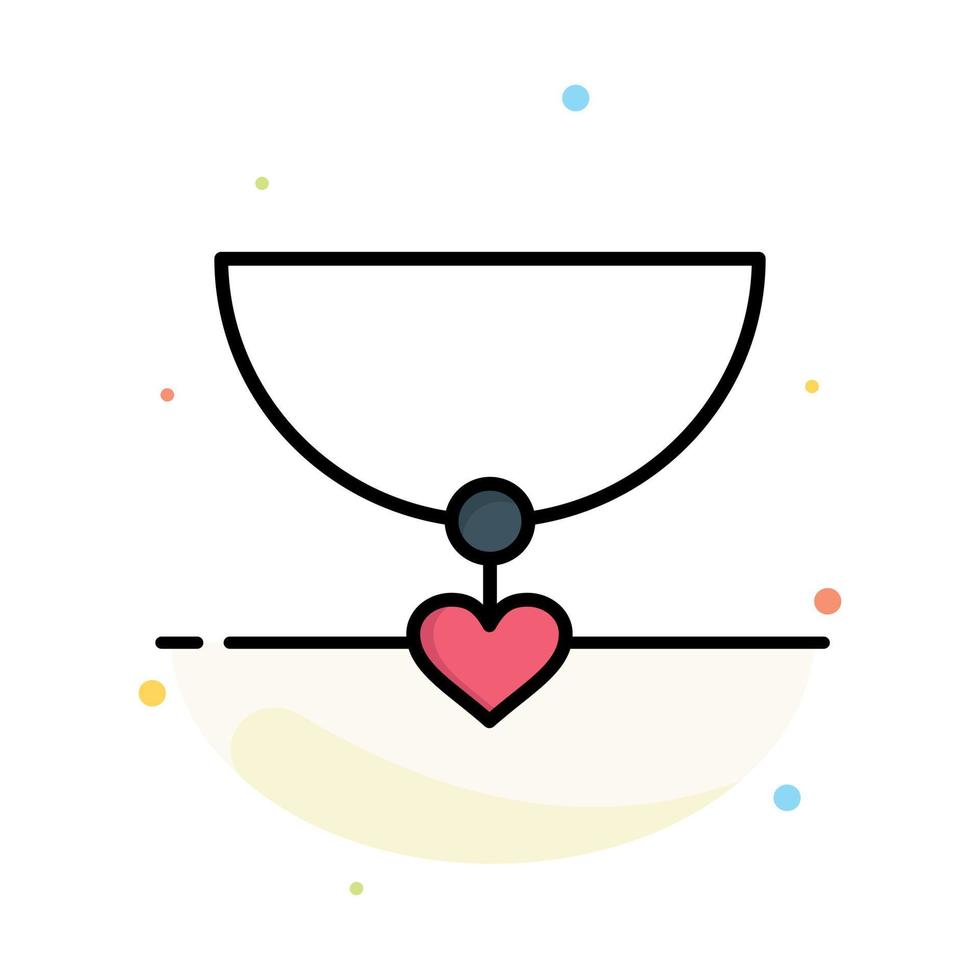 plantilla de icono de color plano abstracto de regalo de corazón de collar vector
