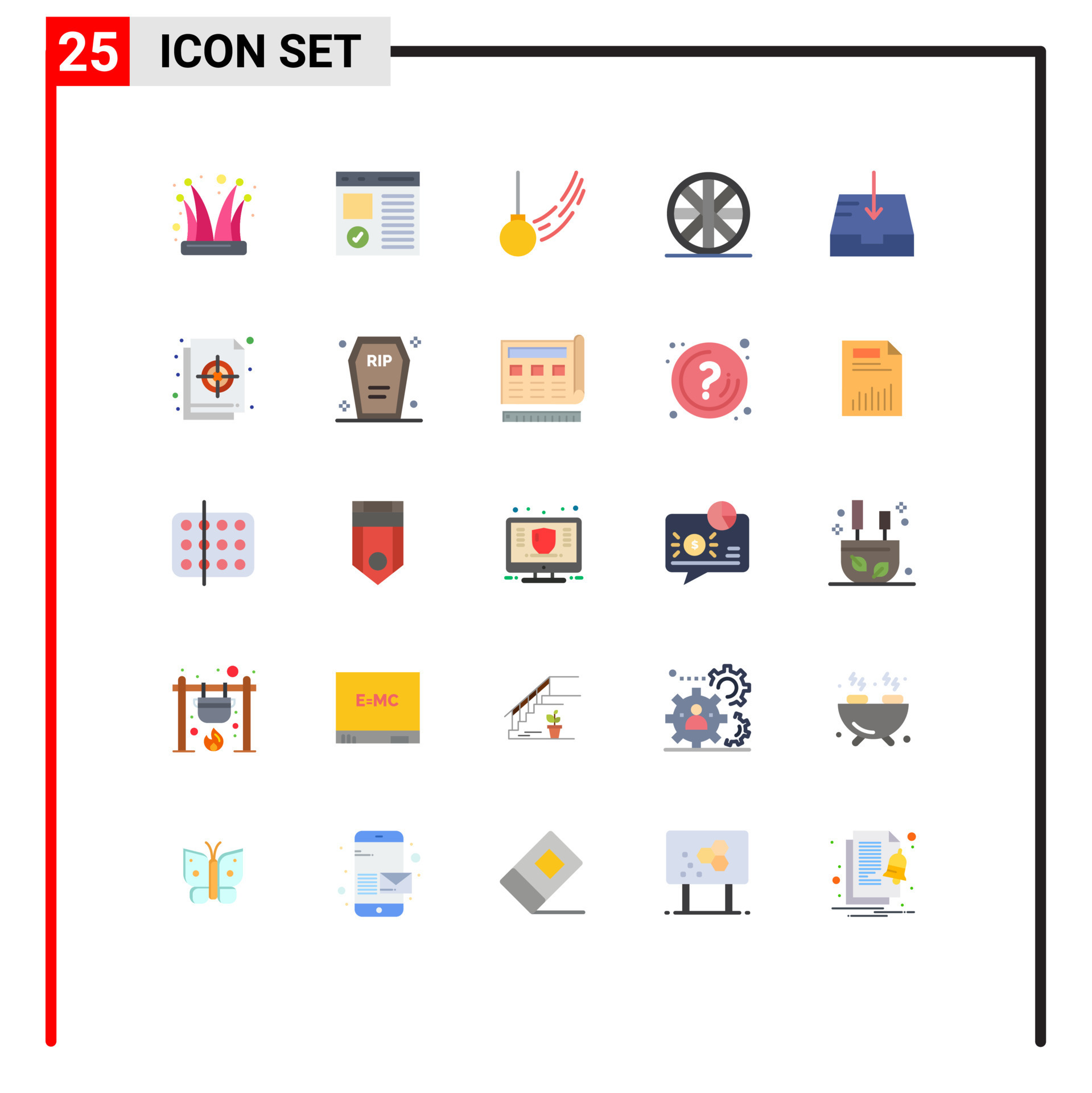 25 Universal Flat Colors Set for Web and Mobile Applications mail