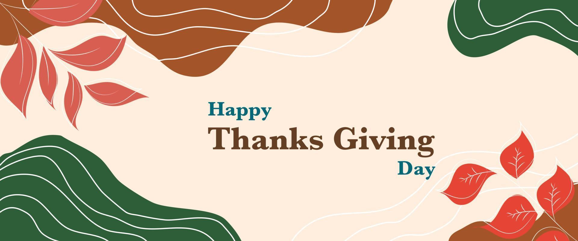 Happy Thanksgiving with autumn leaves. Hand drawn lettering text for Thanksgiving Day. Vector illustration. Manuscript. Calligraphic design for print greeting cards, shirts, banners, posters. Colorful