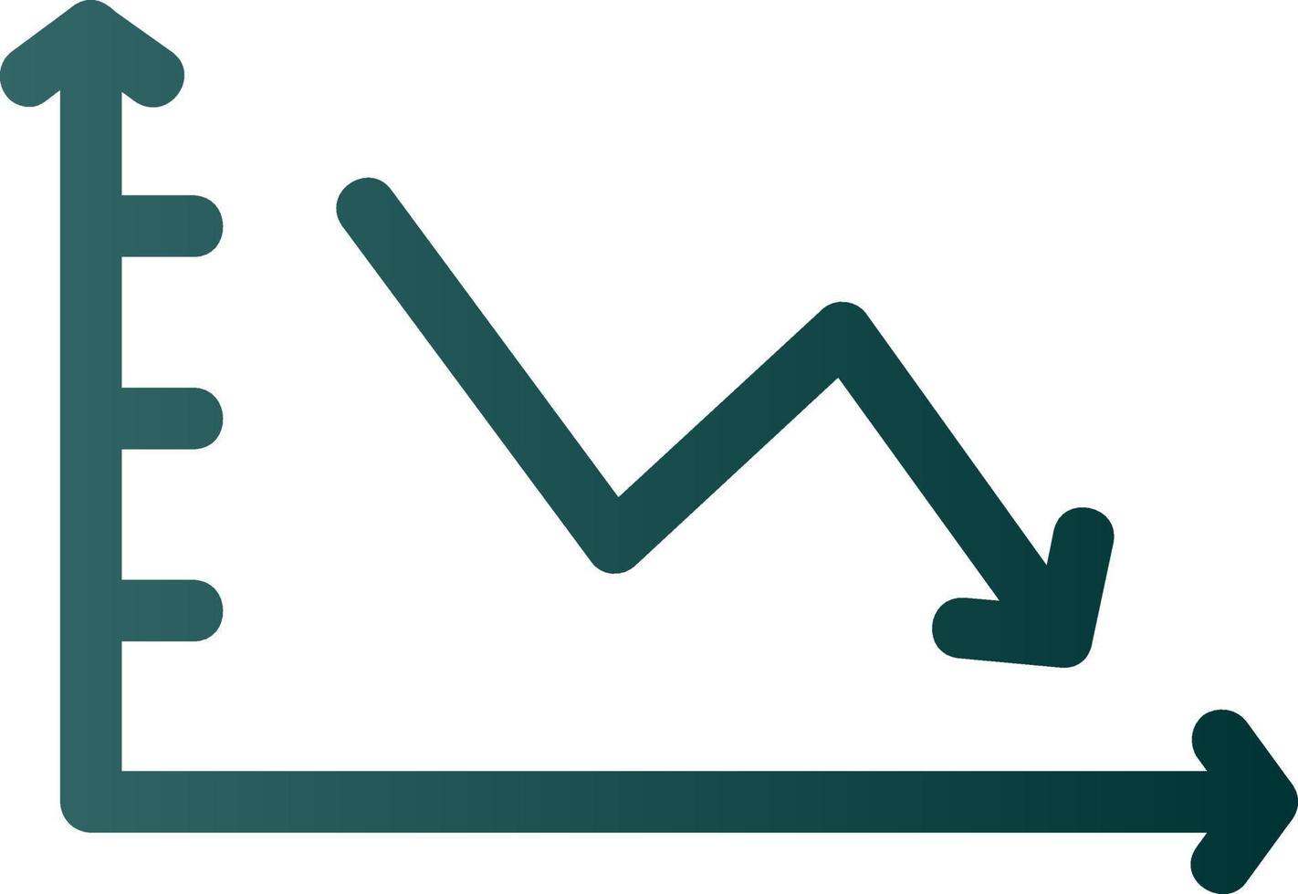 Declining Line Graph Vector Icon Design