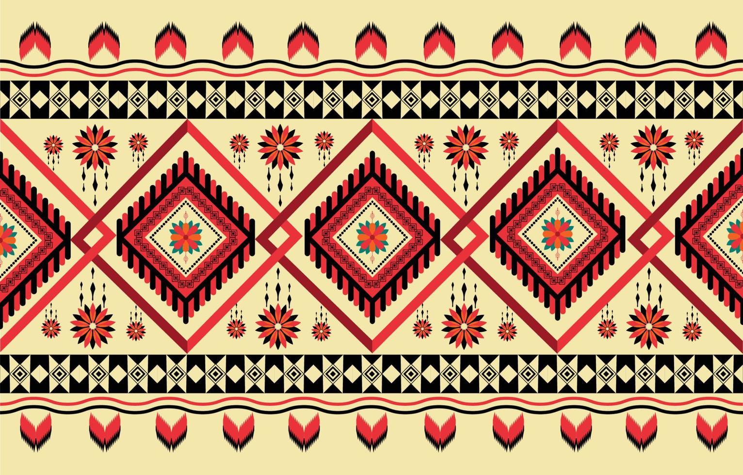 American fabric pattern design. Use geometry to create a fabric pattern. Design for textile industry, background, carpet, wallpaper, clothing, Batik, and ethnic fabric. Colorful. vector