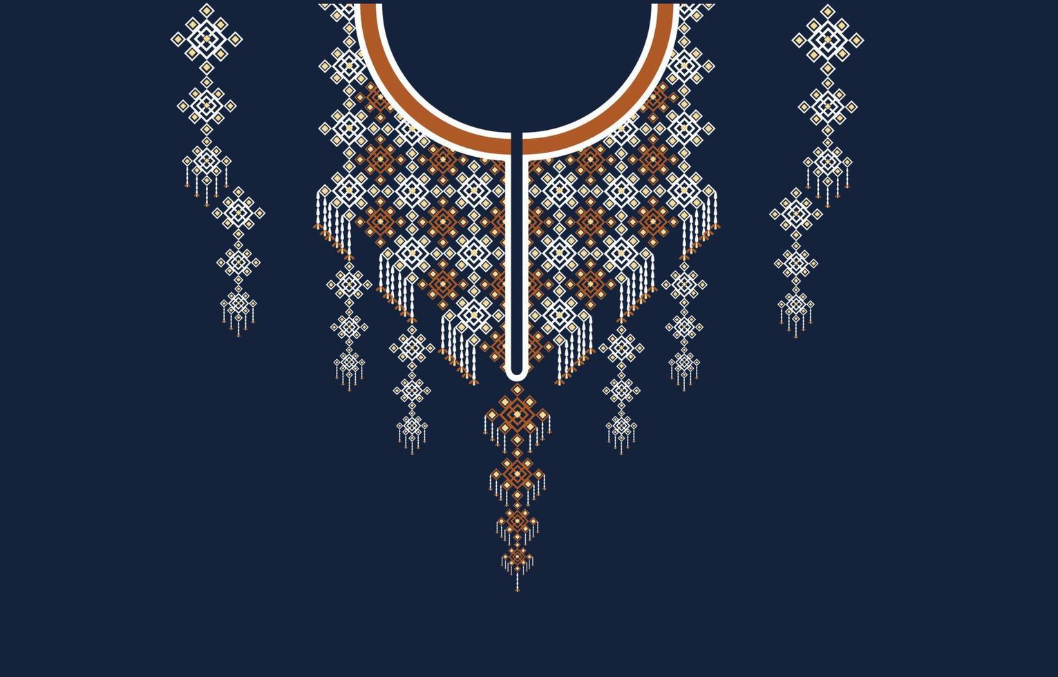 diseño de patrón de tela americana. use la geometría para crear un patrón de tela. diseño para la industria textil, moda femenina, borde de cuello, ropa y tela. vector