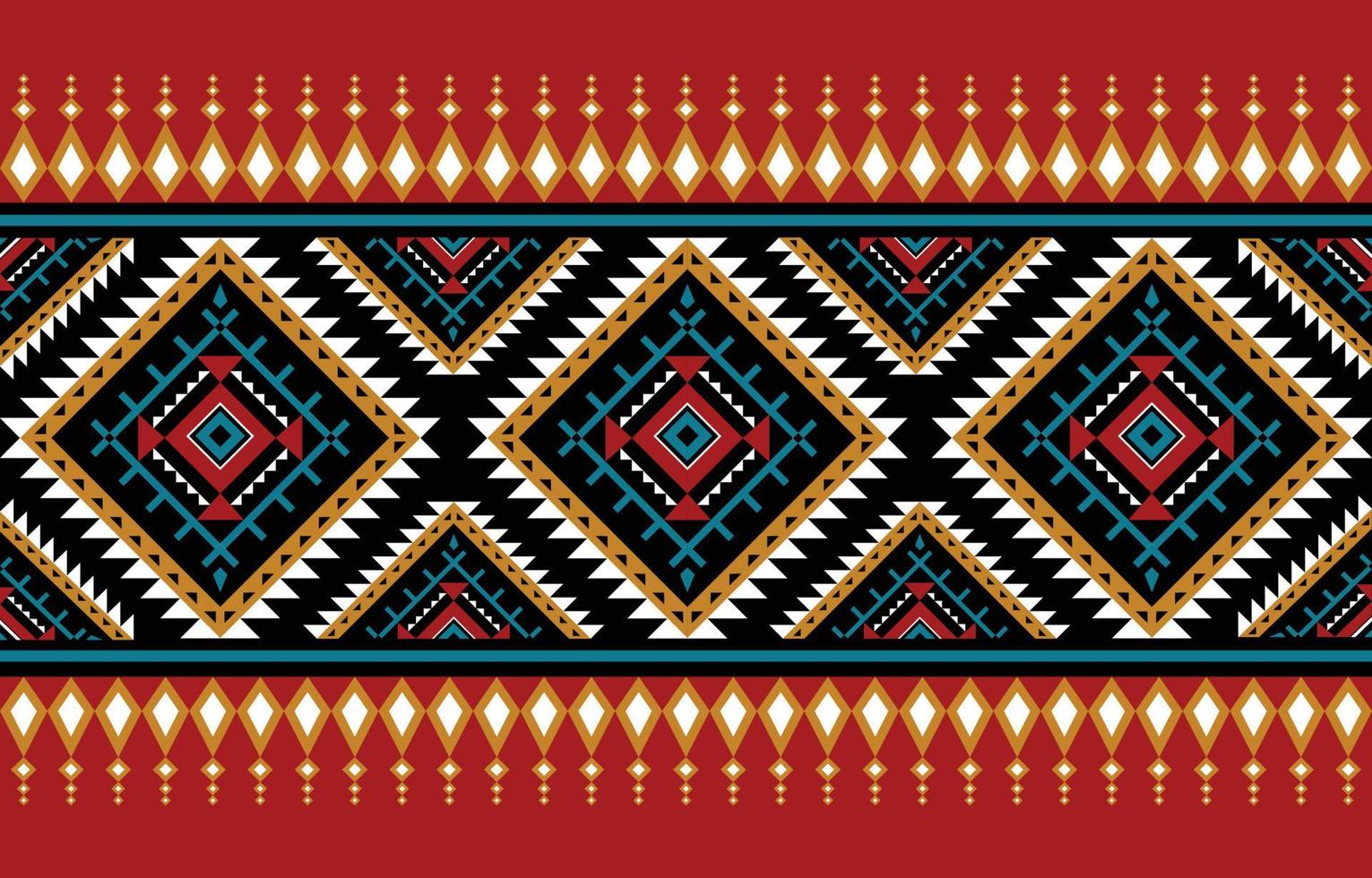 American fabric pattern design. Use geometry to create a fabric pattern. Design for textile industry, background, carpet, wallpaper, clothing, Batik, and ethnic fabric. Colorful. vector