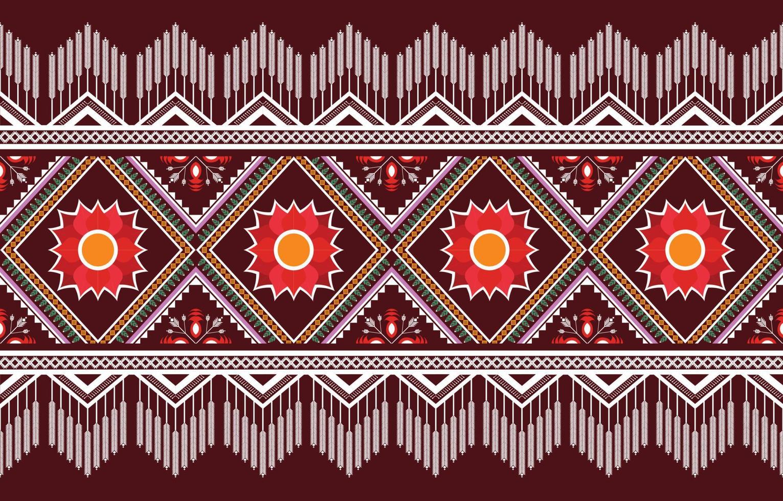 American fabric pattern design. Use geometry to create a fabric pattern. Design for textile industry, background, carpet, wallpaper, clothing, Batik, and ethnic fabric. Colorful. vector