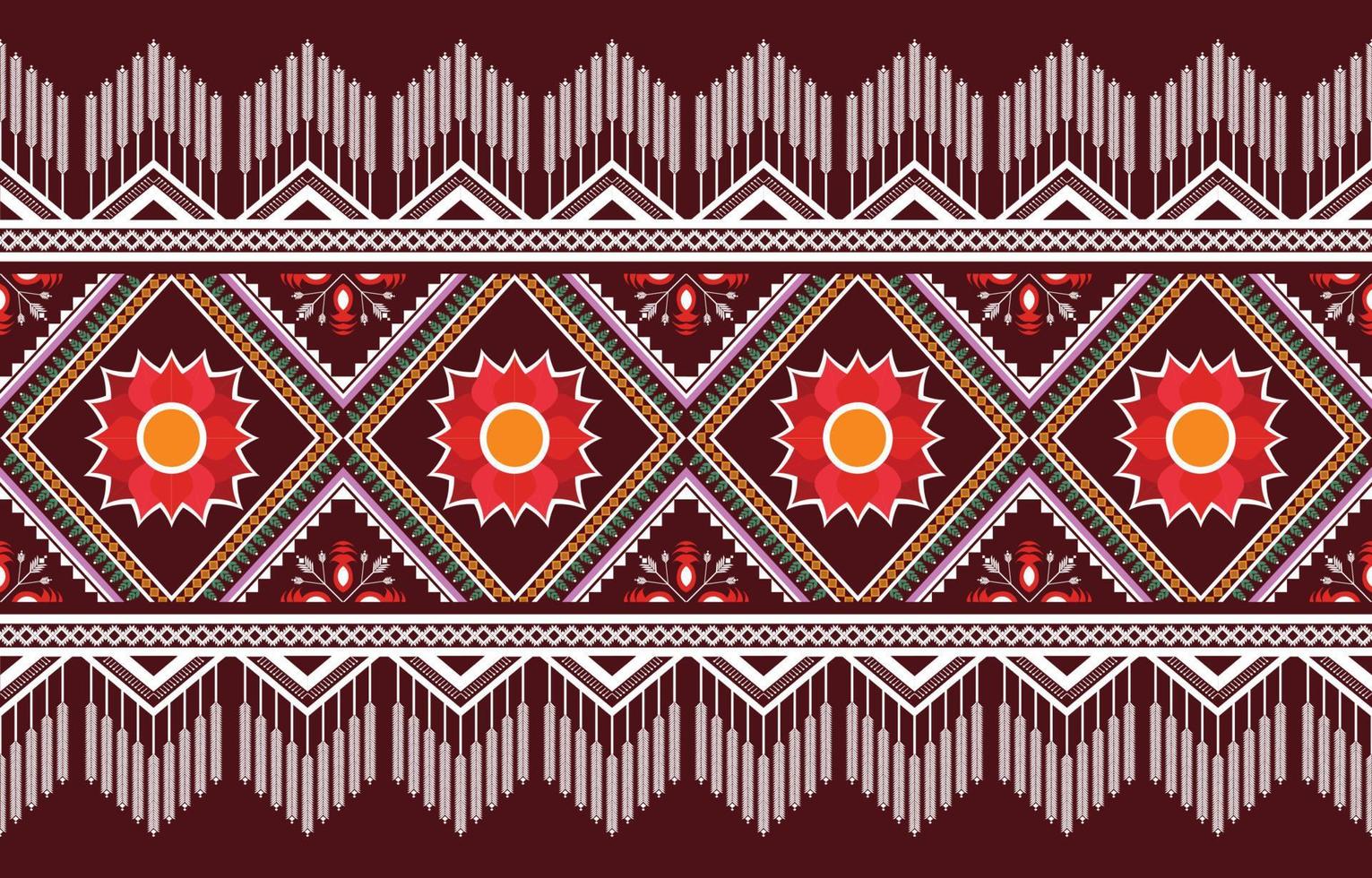 American fabric pattern design. Use geometry to create a fabric pattern. Design for textile industry, background, carpet, wallpaper, clothing, Batik, and ethnic fabric. Colorful. vector