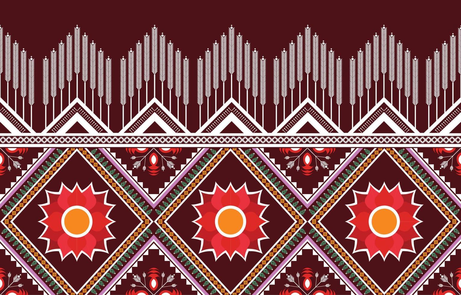 American fabric pattern design. Use geometry to create a fabric pattern. Design for textile industry, background, carpet, wallpaper, clothing, Batik, and ethnic fabric. Colorful. vector