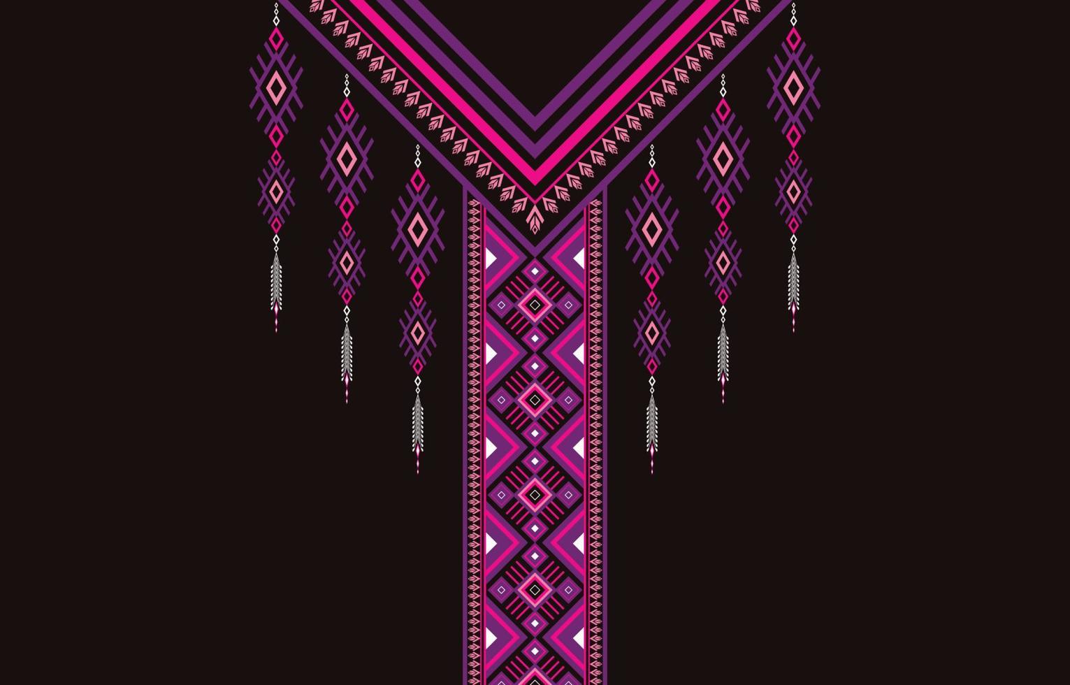 diseño de patrón de tela americana. use la geometría para crear un patrón de tela. diseño para la industria textil, moda femenina, borde de cuello, ropa y tela. vector