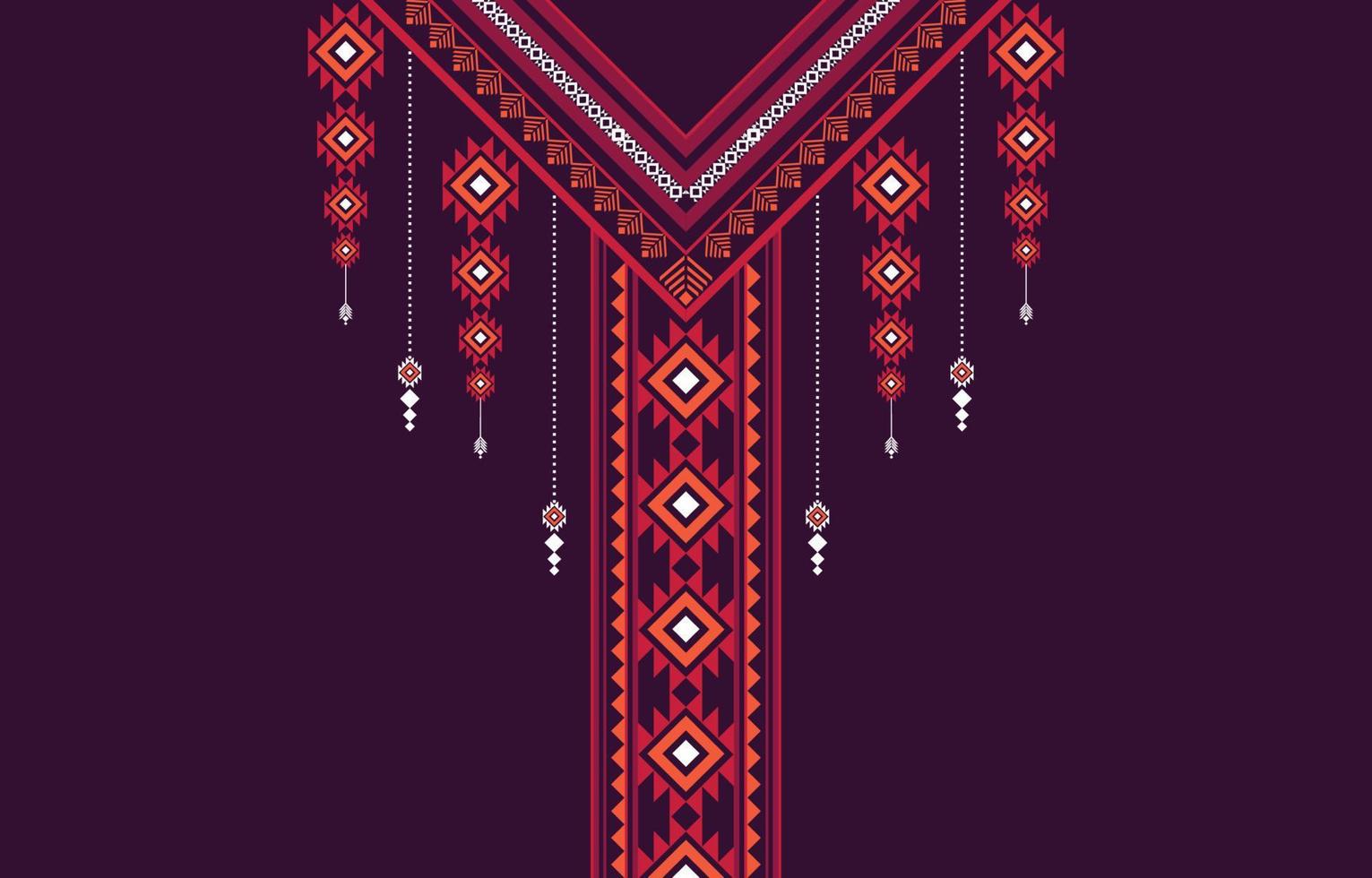 diseño de patrón de tela americana. use la geometría para crear un patrón de tela. diseño para la industria textil, moda femenina, borde de cuello, ropa y tela. vector