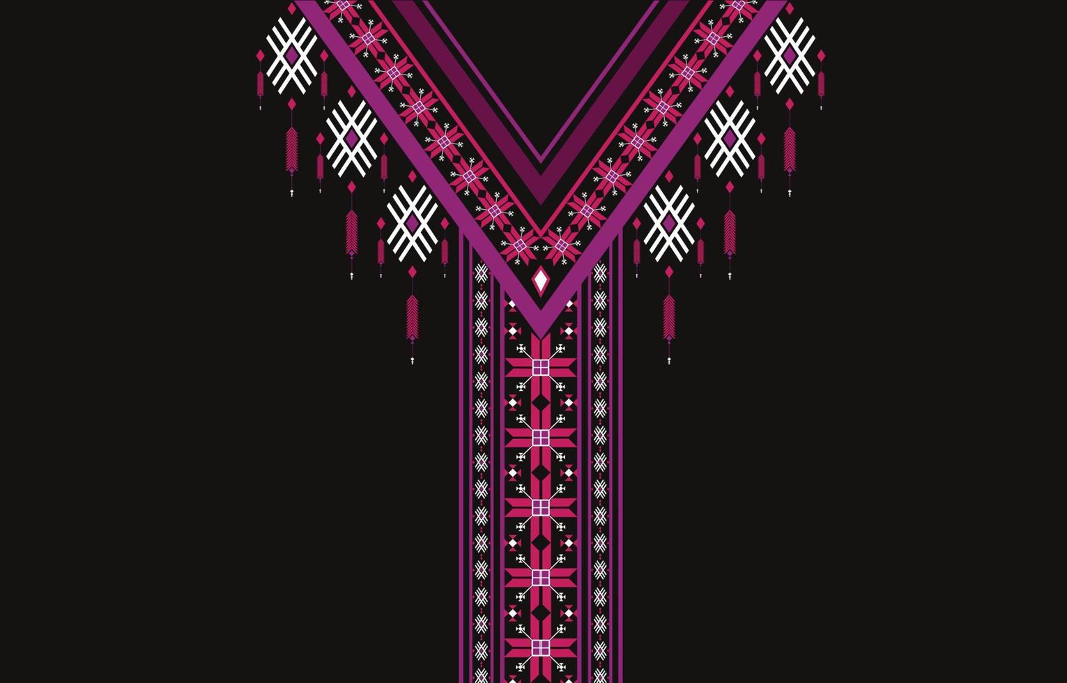 diseño de patrón de tela americana. use la geometría para crear un patrón de tela. diseño para la industria textil, moda femenina, borde de cuello, ropa y tela. vector