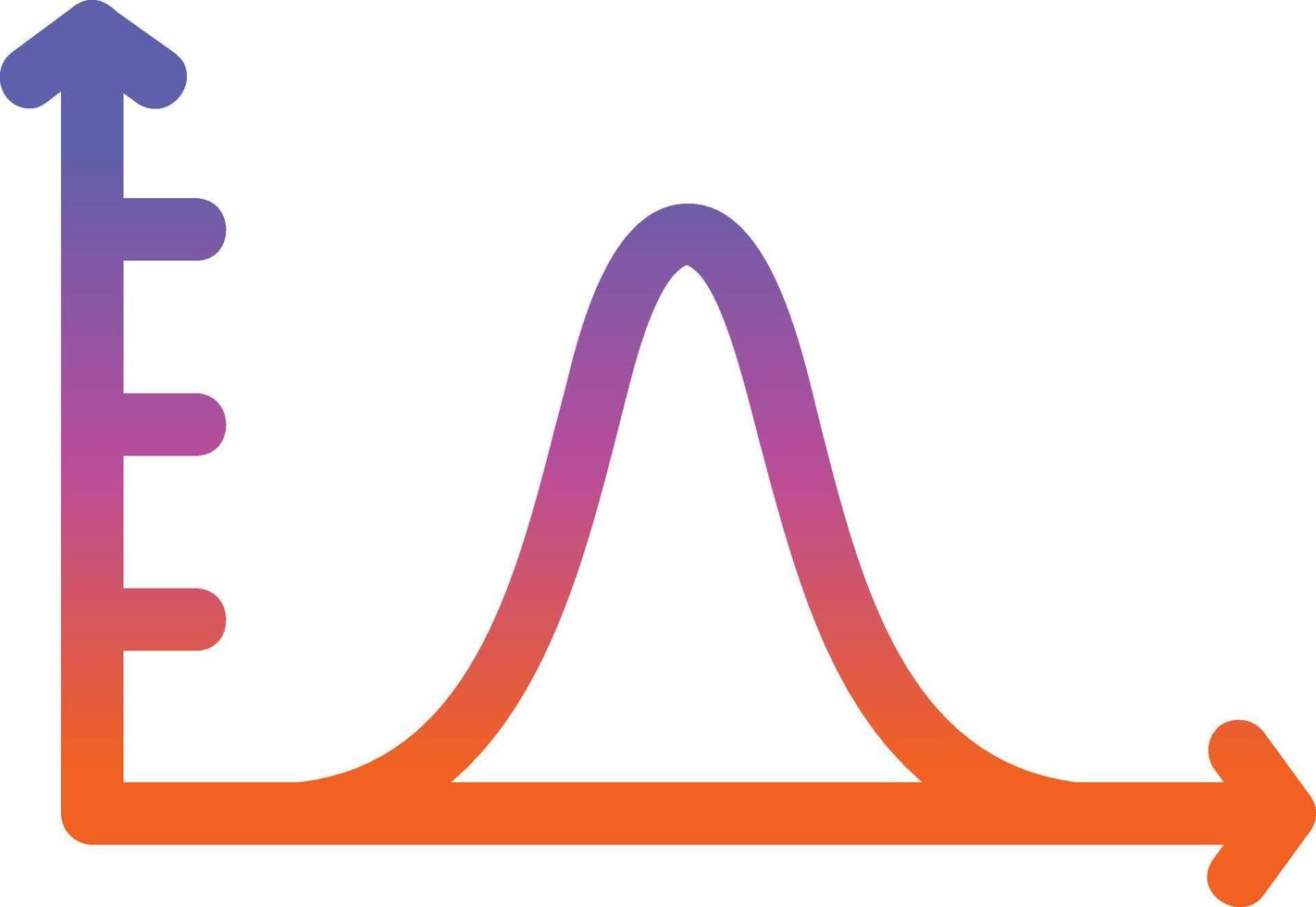 Bell Curve on Graph Vector Icon Design