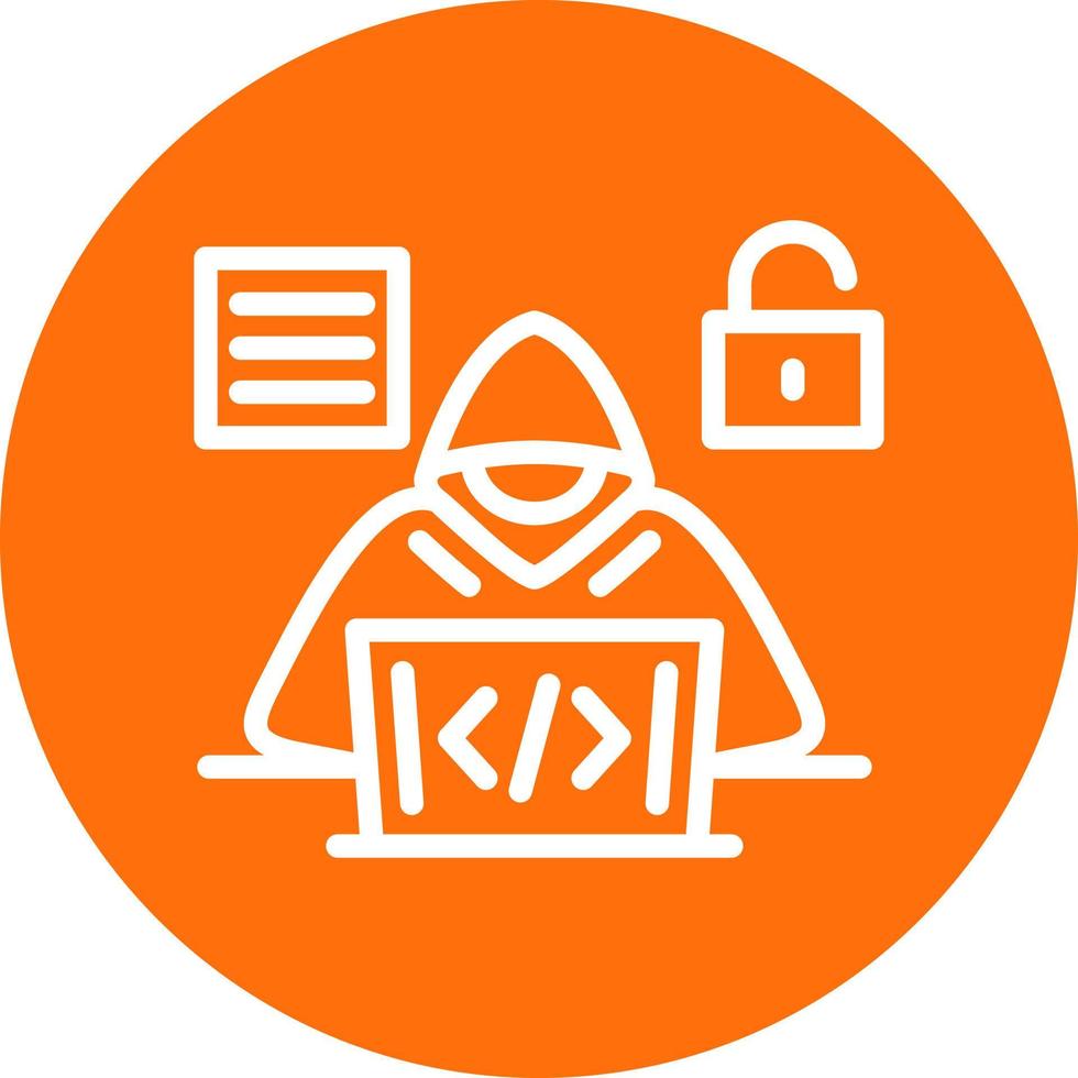 diseño de icono de vector de hacker de código