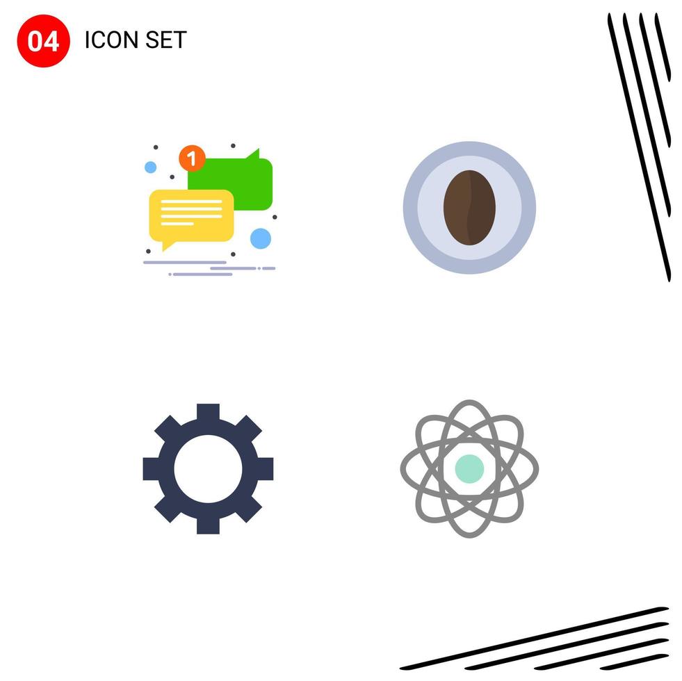 4 Creative Icons Modern Signs and Symbols of chat devices unread drink set Editable Vector Design Elements