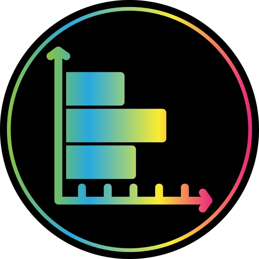 diseño de icono de vector de gráfico de barra horizontal