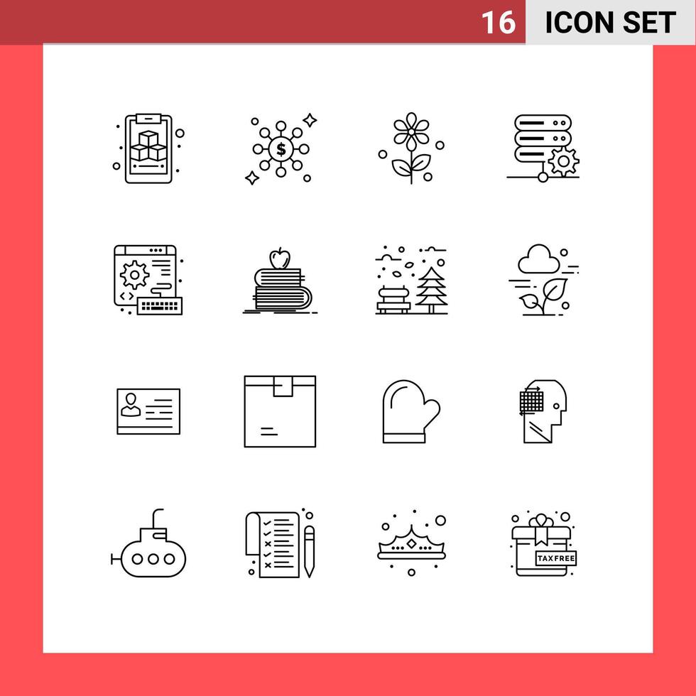 16 Creative Icons Modern Signs and Symbols of back to school keyboard nature web setting Editable Vector Design Elements