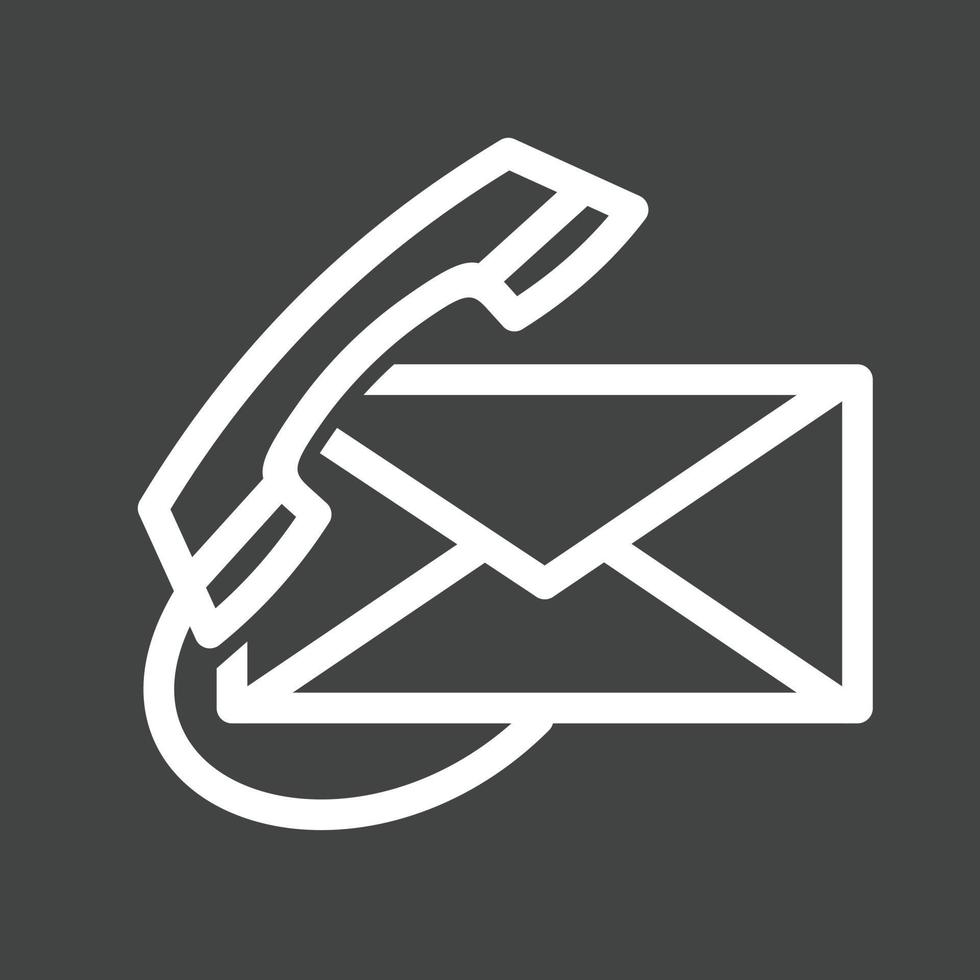 Email or Call Line Inverted Icon vector