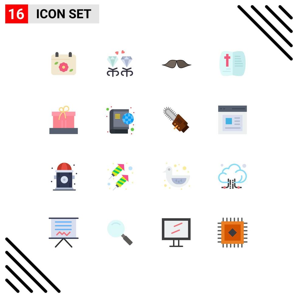 paquete de iconos de vector de stock de 16 signos y símbolos de línea para regalo bigote de pascua hombres abiertos paquete editable de elementos creativos de diseño de vectores