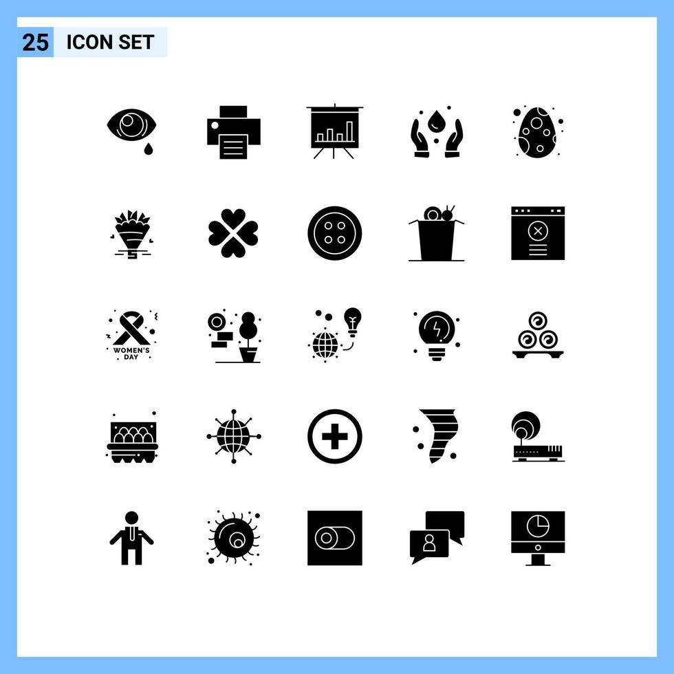 25 iconos creativos, signos y símbolos modernos de belleza, tablero de huevos, naturaleza de pascua, elementos de diseño vectorial editables vector