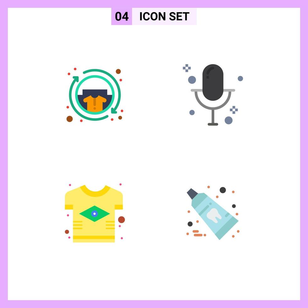 Flat Icon Pack of 4 Universal Symbols of casual brazil fashion media country Editable Vector Design Elements