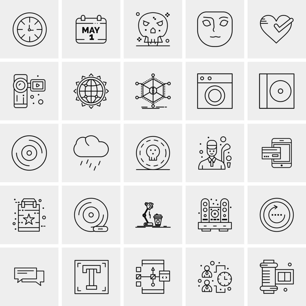 25 iconos de negocios universales vector ilustración de icono creativo para usar en proyectos relacionados con la web y dispositivos móviles