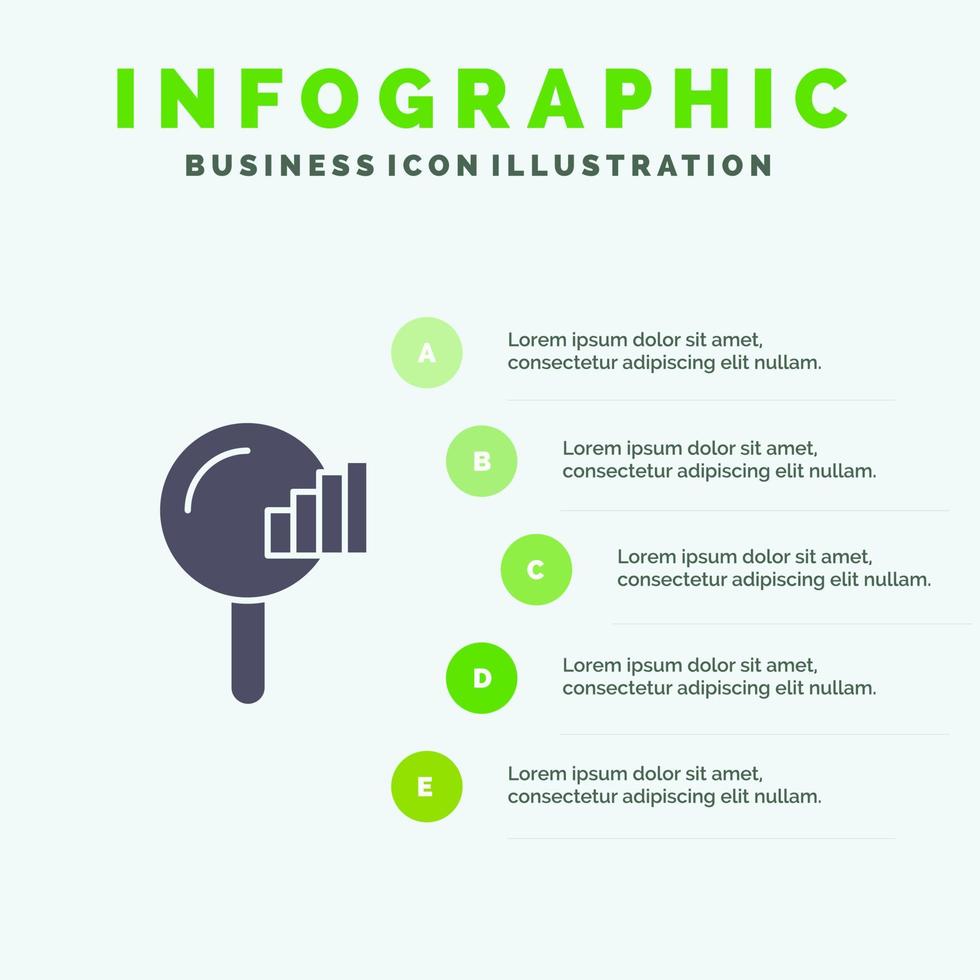 encontrar señal de servicio de búsqueda icono sólido infografía 5 pasos presentación antecedentes vector