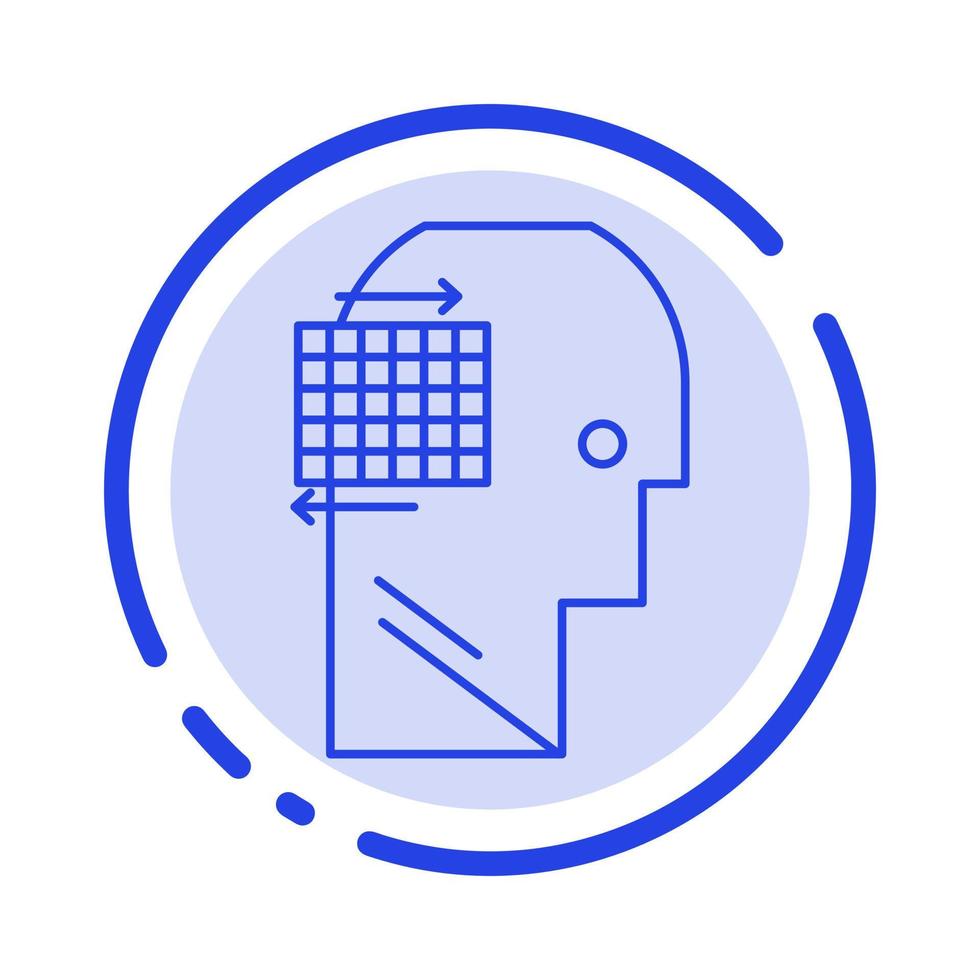 User Think Success Business Blue Dotted Line Line Icon vector